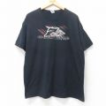 【50%OFF】XL★古着 フルーツオブザルーム 半袖 Tシャツ メンズ レーシングカー コットン クルーネック 黒 ブラック 25aug29 中古