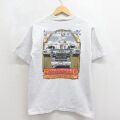 L★古着 半袖 ビンテージ Tシャツ メンズ 90年代 90s レスキュー車 クルーネック USA製 グレー 霜降り 26may27