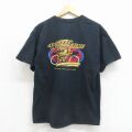L★古着 半袖 ビンテージ Tシャツ メンズ 00年代 00s バイク コットン クルーネック ブラック 26may27