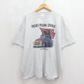 ヘインズ 00s 半袖Tシャツ ホットロッド グレー XL | 古着