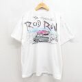 90s 半袖Tシャツ ホットロッドエアブラシ ホワイト XL | 古着
