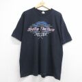 90s 半袖Tシャツ チャッカーフラッグ ブラック メンズXL相当 | 古着