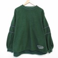 XL★古着 スターター 長袖 スウェット メンズ ワンポイントロゴ 表起毛 大きいサイズ クルーネック 緑 25nov11