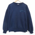 XL★古着 ジャージーズ 長袖 スウェット メンズ 90年代 90s Creek 大きいサイズ クルーネック USA製 紺 25nov11