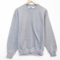 M★古着 ラッセル 長袖 スウェット メンズ 90年代 90s 無地 クルーネック USA製 グレー 霜降り 25nov11