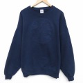 XL★古着 ジャージーズ 長袖 スウェット メンズ 90年代 90s DOWN 大きいサイズ クルーネック USA製 紺 26jan26