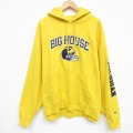 XL★古着 チャンピオン champion 長袖 スウェット パーカー メンズ 00年代 00s BIG HOUSE 刺繍 大きいサイズ アクリル 黄 26jan26