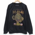 デフレパード 長袖スウェット ブラック XL | 古着