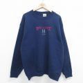 XL★古着 オニータ ONEITA 長袖 スウェット メンズ 90年代 90s RED LODGE 刺繍 クルーネック USA製 紺 ネイビー 24jan11 中古 スエット トレーナー トップス