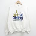 M★古着 ジャージーズ 長袖 スウェット メンズ 90年代 90s 体操 アトランタ クラウン USA製 生成り 24feb07 中古 スエット トレーナー トップス