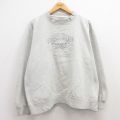 XL★古着 長袖 スウェット メンズ 90年代 90s スーパーボウル ヤシの木 刺繍 大きいサイズ クルーネック 薄グレー 霜降り 【spe】 24mar02 中古 スエット トレーナー トップス