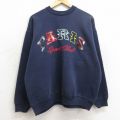 L★古着 TULTEX 長袖 スウェット メンズ 90年代 90s パリ クルーネック 紺 ネイビー 24apr22 中古 スエット トレーナー トップス