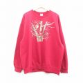 XL★古着 ジャージーズ 長袖 スウェット メンズ 00年代 00s 鳥 大きいサイズ クルーネック 赤 レッド 24apr26 中古 スエット トレーナー トップス