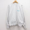 XL★古着 長袖 スウェット メンズ 90年代 90s ワシントン 大きいサイズ クルーネック USA製 薄グレー 霜降り ストライプ 24aug27 中古 スエット トレーナー トップス