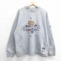 XL★古着 リーボック REEBOK 長袖 スウェット メンズ 00年代 00s NFL ニューイングランドペイトリオッツ 大きいサイズ クルーネック グレー 霜降り アメフト スーパーボウル 24aug31 中古 スエット トレーナー トップス