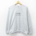 90s 長袖スウェット 刺繍 グレー XL | 古着