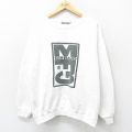 XL★古着 マリテフランソワジルボー 長袖 スウェット メンズ 90年代 90s ビッグロゴ クルーネック 白 ホワイト 【spe】 24sep04 中古 スエット トレーナー トップス