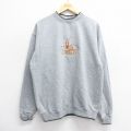XL★古着 長袖 スウェット メンズ 00年代 00s シカ 刺繍 クルーネック グレー他 霜降り 24sep05 中古 スエット トレーナー トップス
