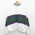 長袖スウェット マルチカラー ホワイト XL | 古着
