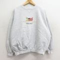 XL★古着 長袖 スウェット メンズ 90年代 90s 星条旗 BREAKERS 刺繍 大きいサイズ クルーネック 薄グレー 霜降り 24sep17 中古 スエット トレーナー トップス