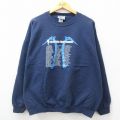 XL★古着 ヘインズ Hanes 長袖 スウェット メンズ 00年代 00s コロラド 大きいサイズ クルーネック 紺 ネイビー 24sep17 中古 スエット トレーナー トップス