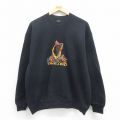 L★古着 スクリーンスターズ 長袖 スウェット メンズ 90年代 90s アイルランド 刺繍 アイルランド製 黒 ブラック 25aug01 中古 スエット トレーナー トップス