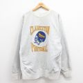 XL★古着 マジェスティック 長袖 スウェット メンズ 90年代 90s フットボール USA製 グレー 霜降り 25aug05 中古 スエット トレーナー トップス
