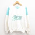 M★古着 エレッセ 長袖 スウェット メンズ 90年代 90s ビッグロゴ ツートンカラー クルーネック イタリア製 白 ホワイト 25aug06 中古 スエット トレーナー トップス
