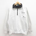 XL★古着 Wear Guard 長袖 ハーフジップ スウェット メンズ 00年代 00s GSI コットン USA製 グレー 霜降り 25aug06 中古 スエット トレーナー トップス