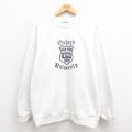 L★古着 長袖 スウェット メンズ 00年代 00s オックスフォード 刺繍 ラグラン クルーネック イギリス製 白 ホワイト 25aug08 中古 スエット トレーナー トップス