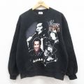 L★古着 ジャージーズ 長袖 ロック バンド スウェット メンズ 90年代 90s ウェインニュートン クルーネック USA製 黒 ブラック 【spe】 25aug09 中古 スエット トレーナー トップス