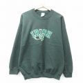 L★古着 長袖 スウェット メンズ 00年代 00s アイリッシュ クルーネック 緑 グリーン 25sep04 中古 スエット トレーナー トップス