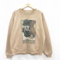 L★古着 長袖 スウェット メンズ 90年代 90s SPIRIT LAKE クルーネック USA製 ベージュ カーキ 25sep08 中古 スエット トレーナー トップス