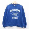M★古着 ジャージーズ 長袖 スウェット メンズ 00年代 00s イルカ クルーネック 青 ブルー 25sep08 中古 スエット トレーナー トップス