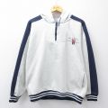 【20%OFF】L★古着 ウィルソン 長袖 ハーフジップ スウェット パーカー メンズ 00年代 00s ワンポイントロゴ 薄グレー 霜降り他 25sep08 中古 スエット トレーナー トップス