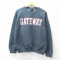 L★古着 MVスポーツ 長袖 スウェット メンズ GATEWAY グレー 霜降り 25sep09 中古 スエット トレーナー トップス