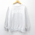 L★古着 MVスポーツ 長袖 スウェット メンズ ORLANDO クルーネック 薄グレー 霜降り 25sep10 中古 スエット トレーナー トップス