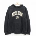 XL★古着 長袖 スウェット パーカー メンズ WESTERN ミシガン 黒 ブラック 25sep10 中古 スエット トレーナー トップス