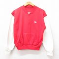 M★古着 長袖 ハーフジップ スウェット メンズ 80年代 80s 馬 ツートンカラー 赤他 レッド 25sep12 中古 スエット トレーナー トップス