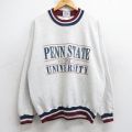 XL★古着 長袖 スウェット メンズ 90年代 90s ペンシルベニア 大学 クルーネック USA製 薄グレー 霜降り 【spe】 25sep12 中古 スエット トレーナー トップス