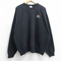 XL★古着 ヘインズ Hanes 長袖 スウェット メンズ 00年代 00s ウェルズファーゴ 大きいサイズ クルーネック 黒 ブラック 25sep12 中古 スエット トレーナー トップス