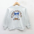 【20%OFF】XS★古着 フルーツオブザルーム 長袖 スウェット メンズ 90年代 90s ALDENCENTRAL 犬 ラグラン クルーネック USA製 薄グレー 霜降り 25sep13 中古 スエット トレーナー トップス