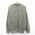 XL★古着 長袖 スウェット メンズ 90年代 90s ゴルフ Cross Creek 刺繍 クルーネック USA製 緑系 グリーン 霜降り 【spe】 25sep13 中古 スエット トレーナー トップス
