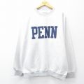XL★古着 長袖 スウェット メンズ 90年代 90s PENN 表起毛 クルーネック 白系他 ホワイト 25sep17 中古 スエット トレーナー トップス