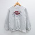 M★古着 TULTEX 長袖 スウェット メンズ 90年代 90s Hampton クルーネック 薄グレー 霜降り 25sep18 中古 スエット トレーナー トップス