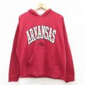XL★古着 長袖 スウェット パーカー メンズ ARKANSAW 赤 レッド 25sep19 中古 スエット トレーナー トップス