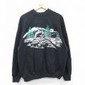 L★古着 TULTEX 長袖 スウェット メンズ 90年代 90s 山 家 ラグラン クルーネック USA製 黒 ブラック 25sep19 中古 スエット トレーナー トップス