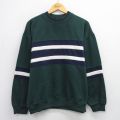 L★古着 長袖 スウェット メンズ 90年代 90s クルーネック 緑他 グリーン 25sep24 中古 スエット トレーナー トップス