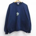 ジャージーズ 00s 長袖スウェット 花 ネイビー XL | 古着
