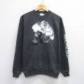 L★古着 ヘインズ Hanes 長袖 スウェット メンズ 00年代 00s 機関車 クルーネック 濃グレー 霜降り 25sep24 中古 スエット トレーナー トップス